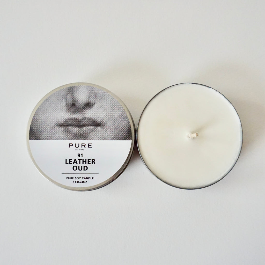 Pure Tin Candle-Leather Oud 91